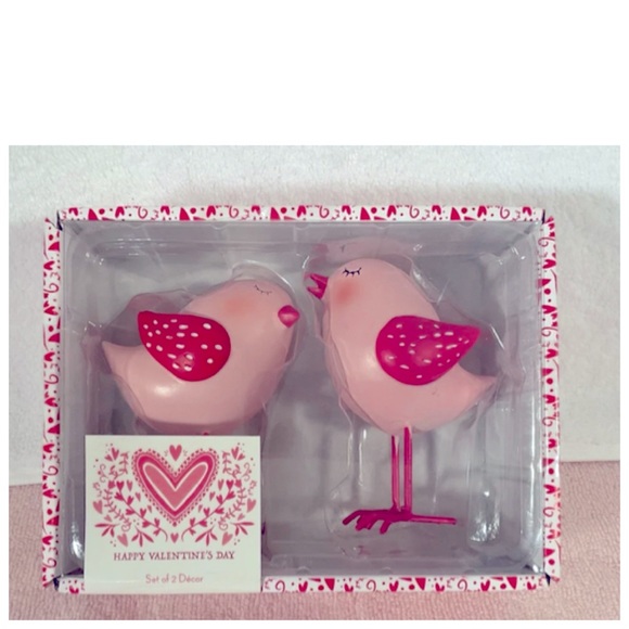 NEW Love and Cupcakes Pink Lovebirds Birds Valentine Decor - Picture 1 of 1